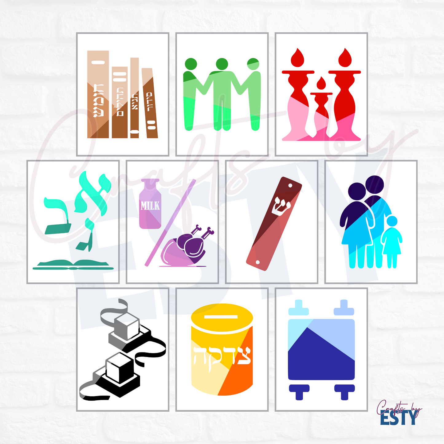 Colorful 10 Mivtzoim- Instant Download