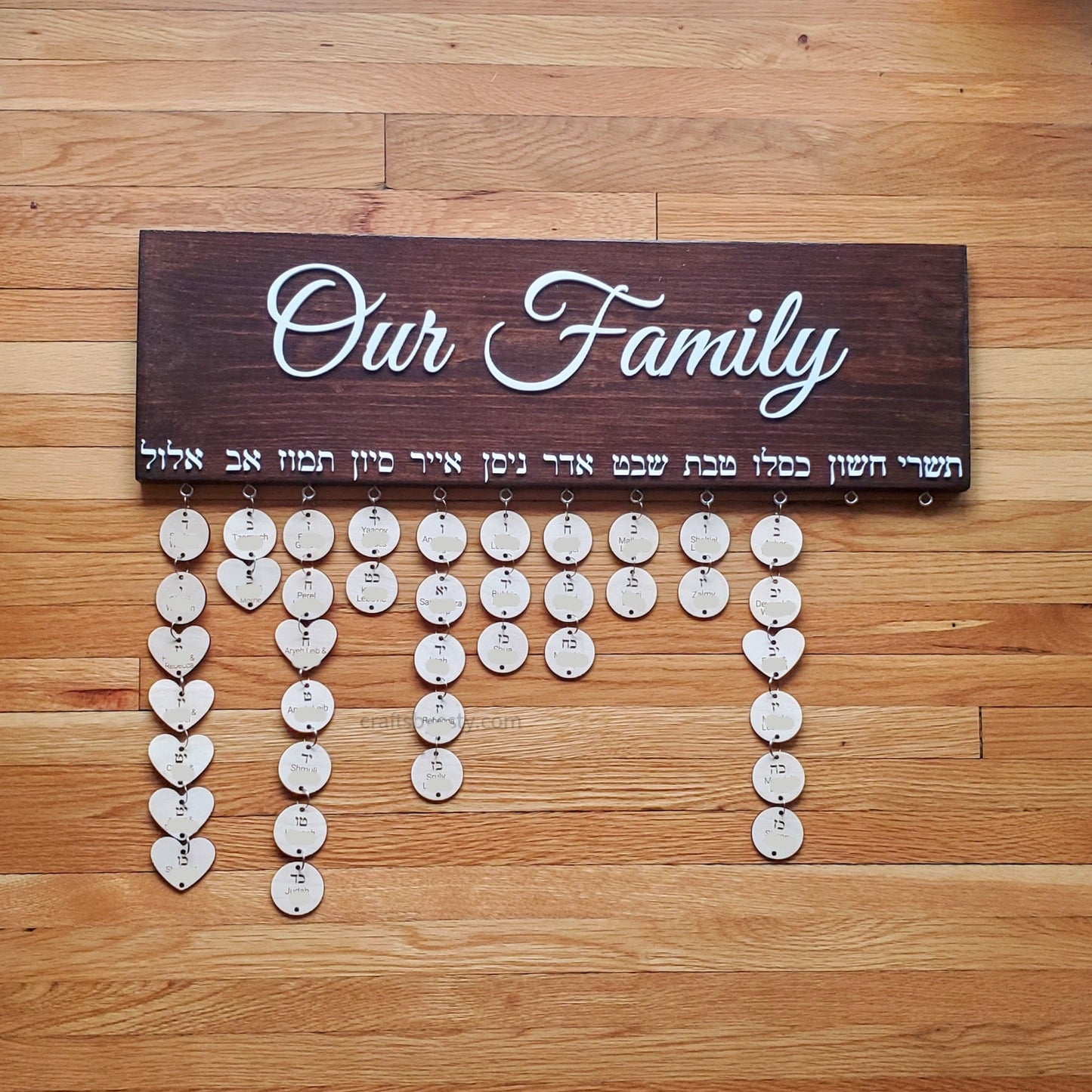 Family Occasion Board - Our Family (Font Options Available)