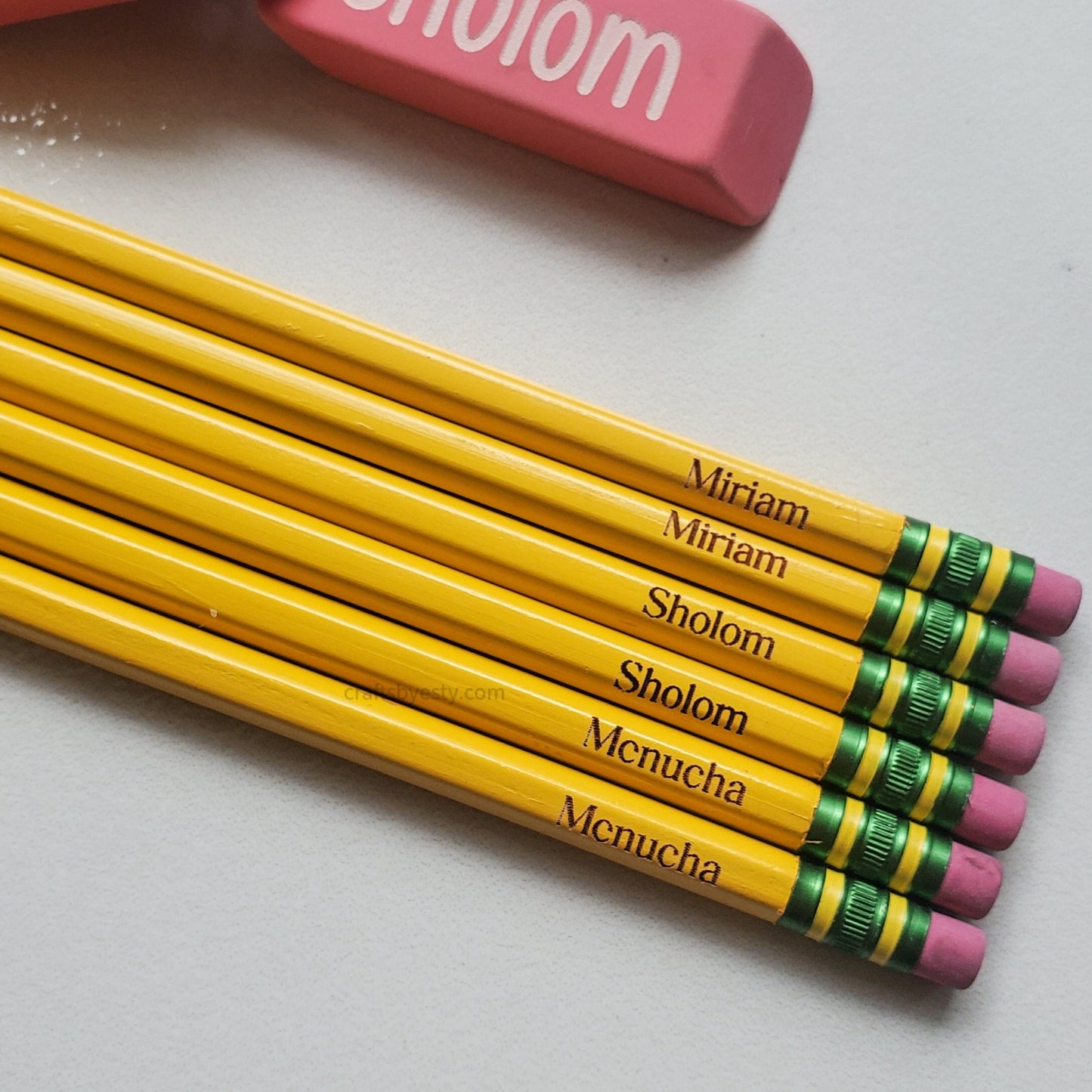 Personalized Pencils- Yellow Set of 6