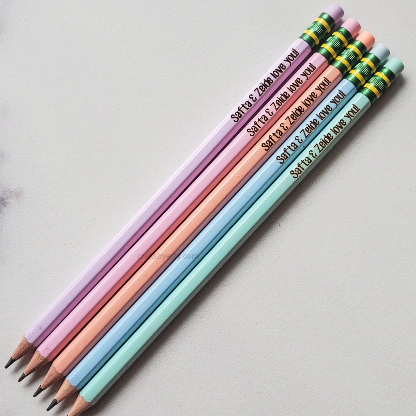 Personalized Pencils- Pastel Set of 5