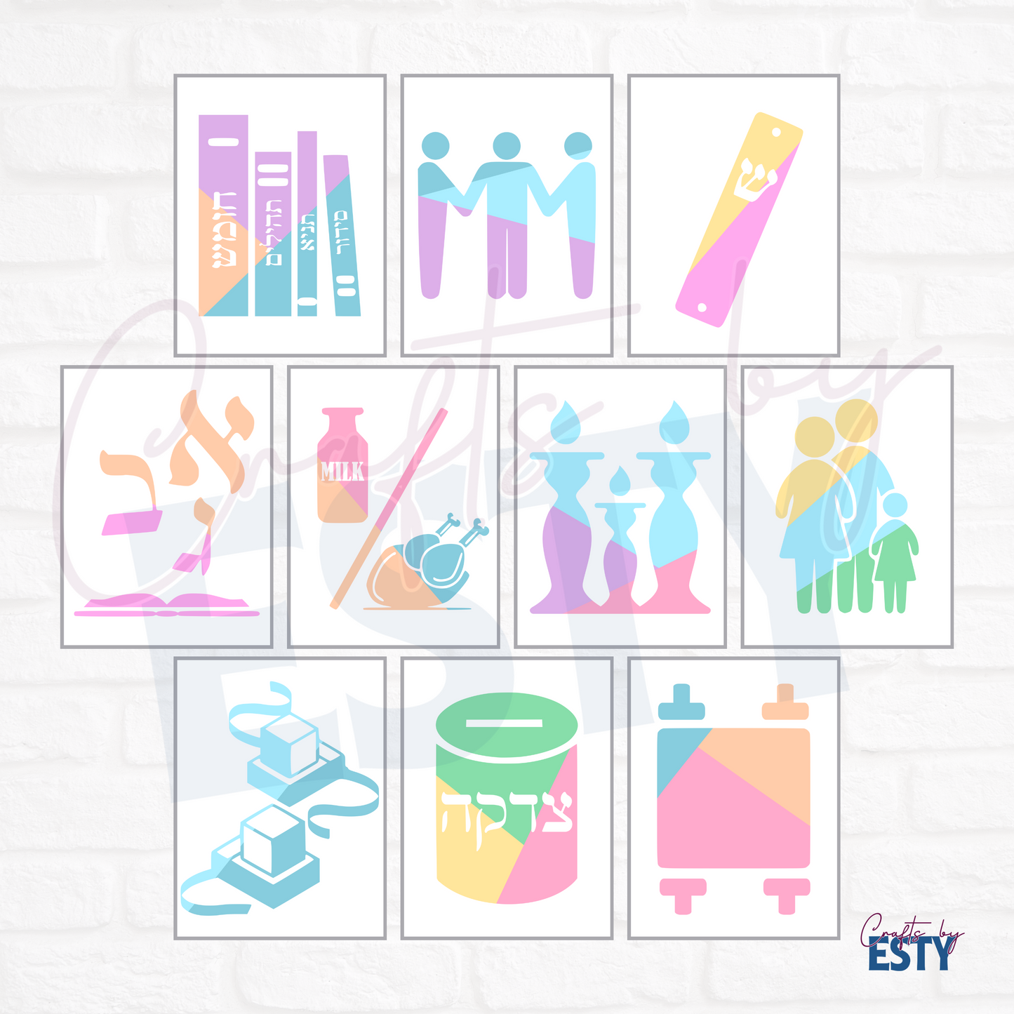 Pastel 10 Mivtzoim- Instant Download