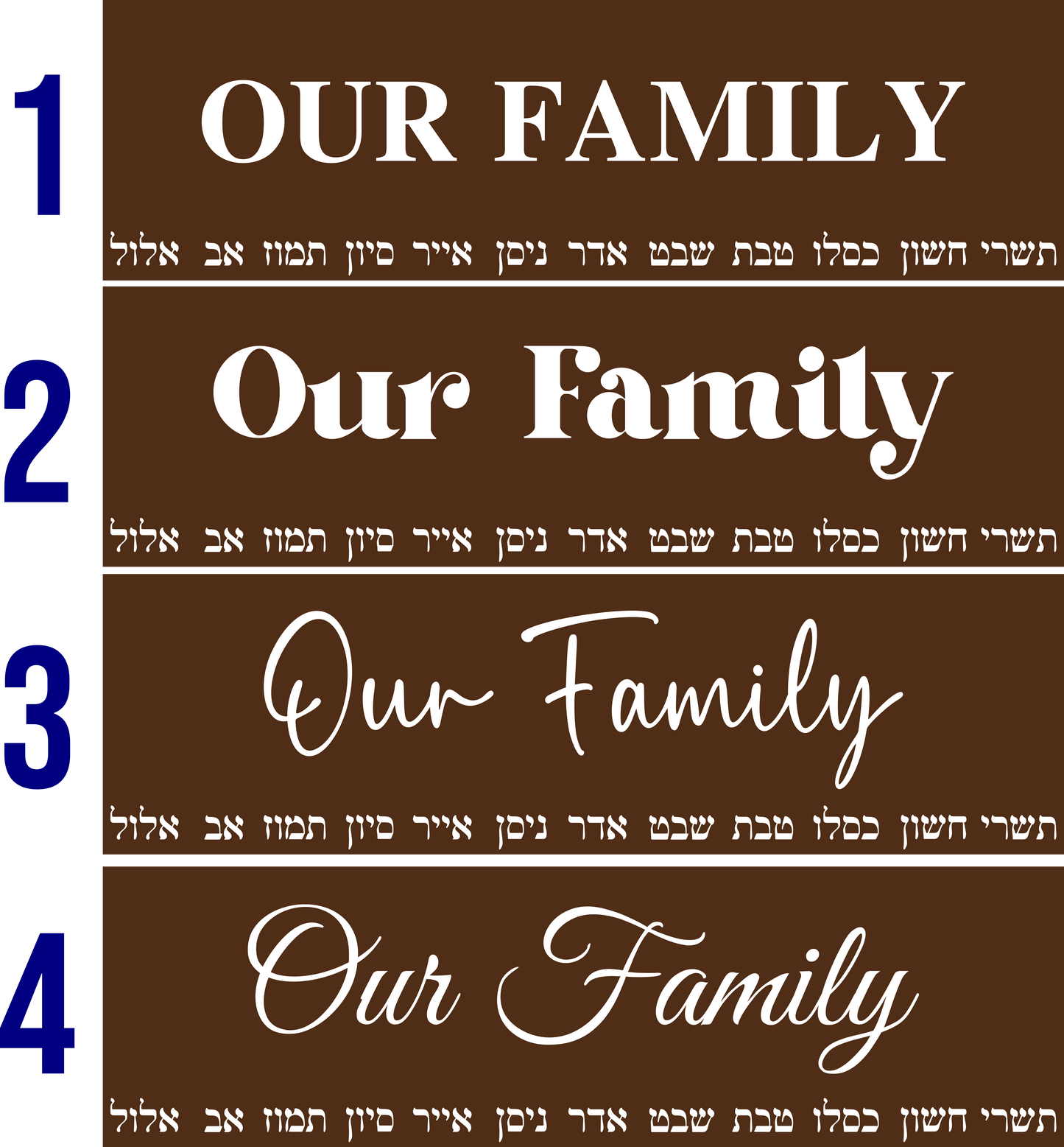 Family Occasion Board - Our Family (Font Options Available)