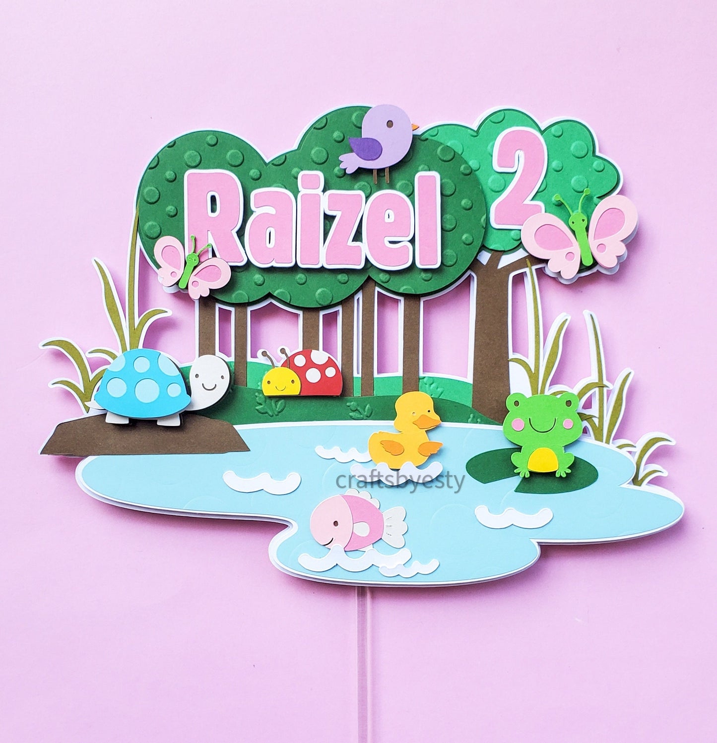 Pond & Wildlife Cake Topper