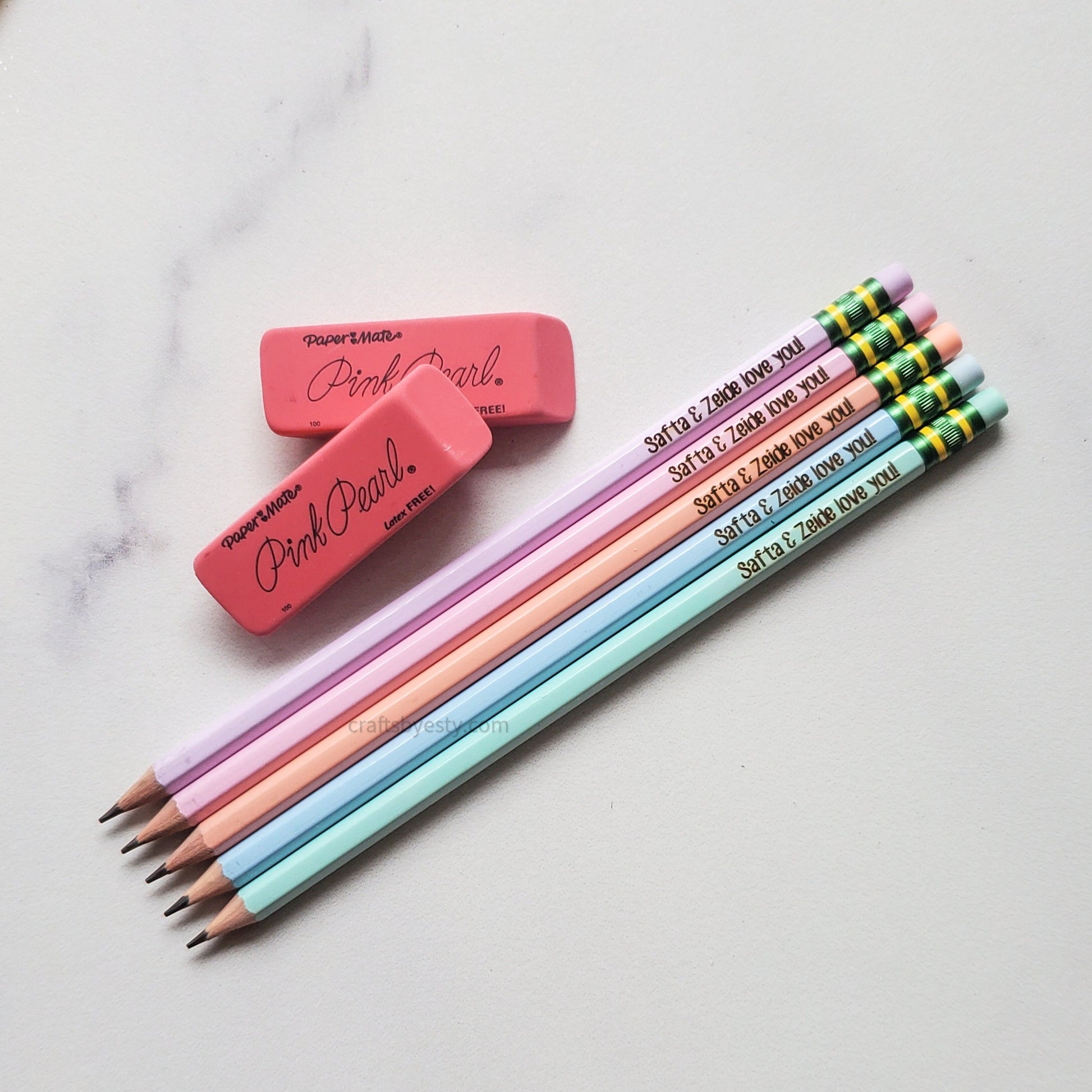 Personalized Pencils- Pastel Set of 5 – Crafts by Esty