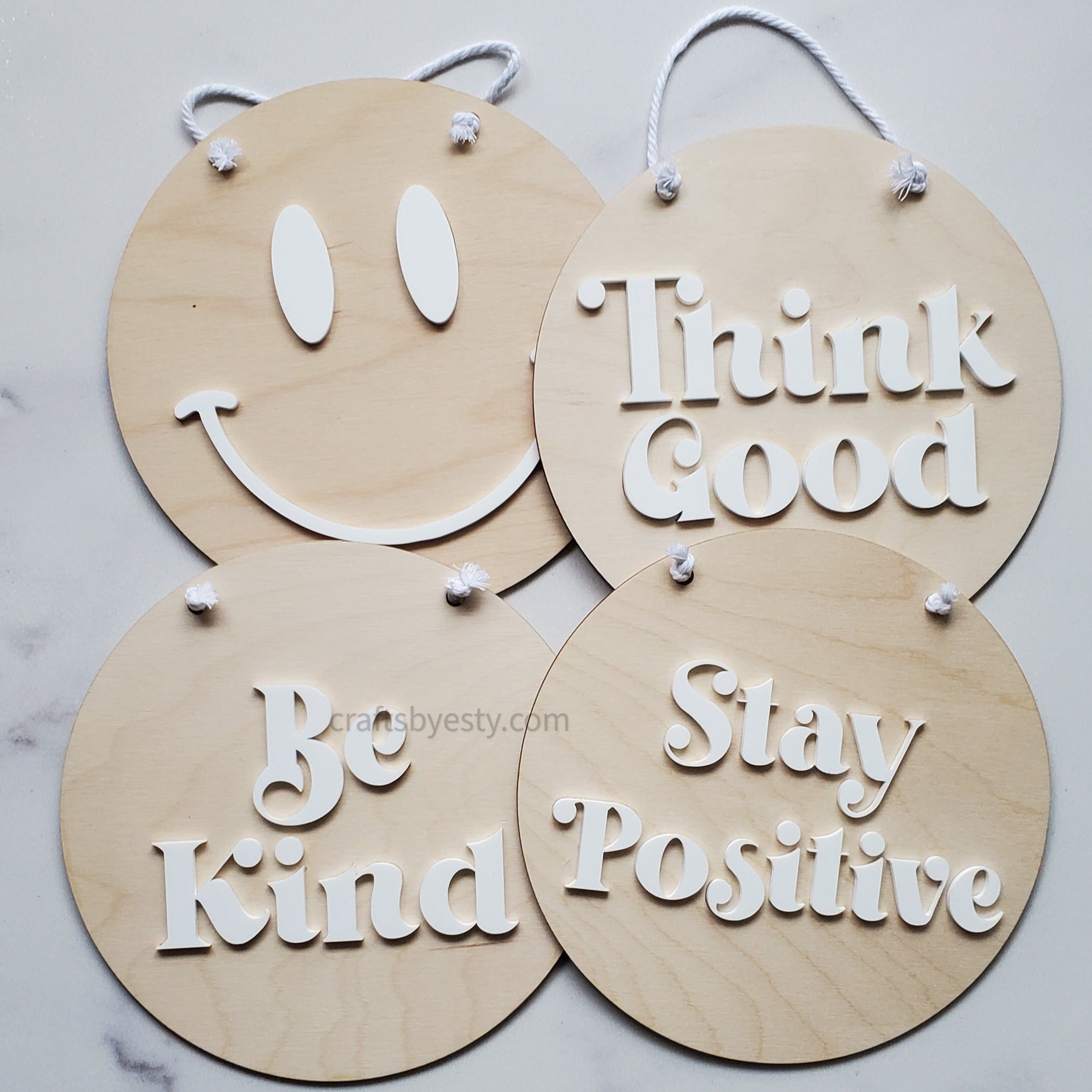 Round Positivity Signs – Crafts by Esty
