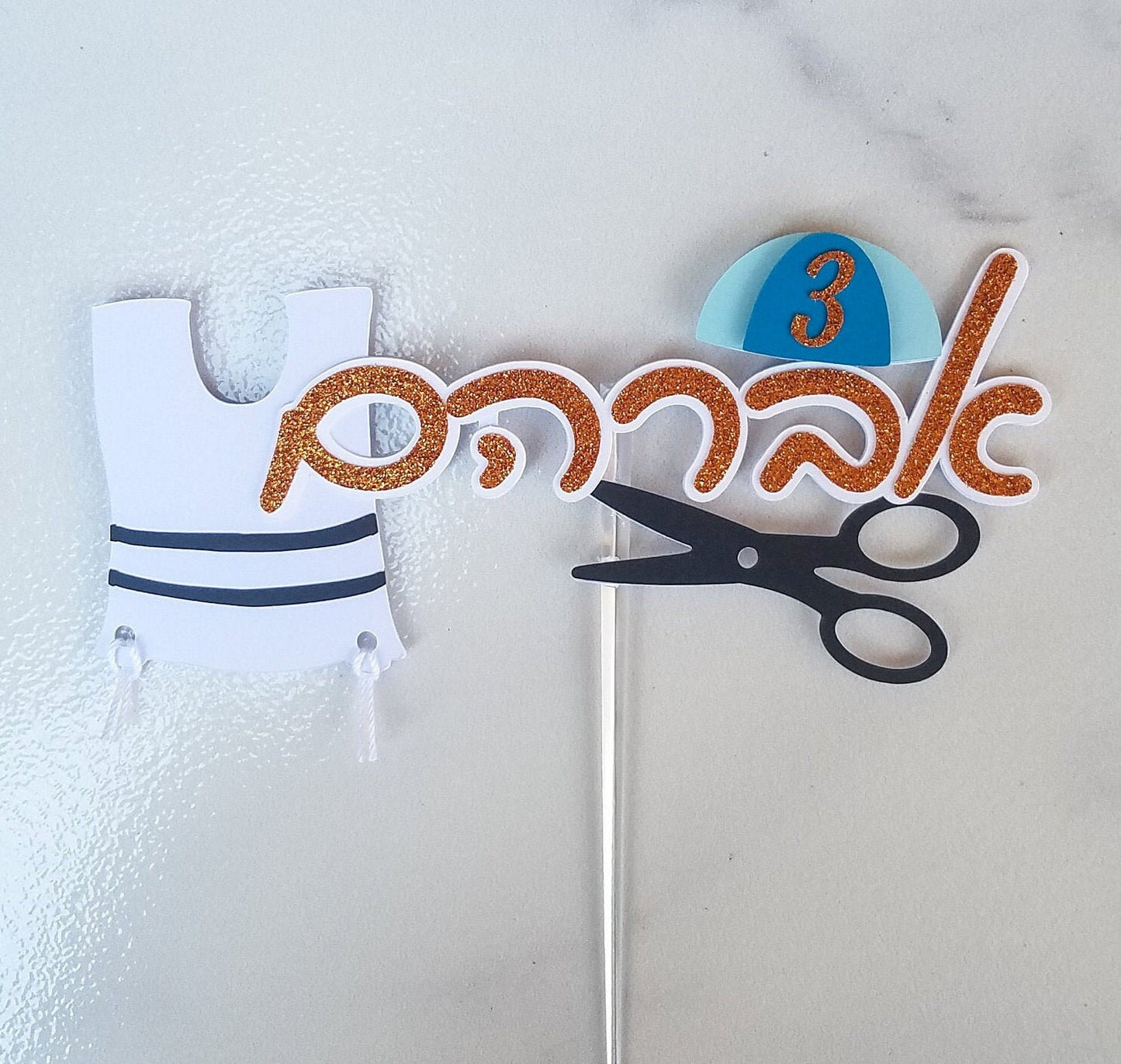 Hebrew Upsherin Cake Topper