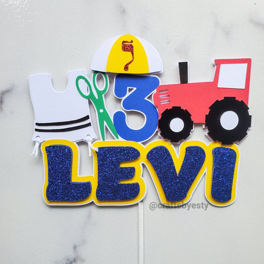 Tractor Upsherin Cake Topper