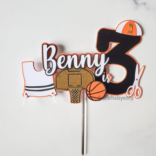 Basketball Themed Upsherin Cake Topper